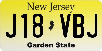 NJ license plate J18VBJ