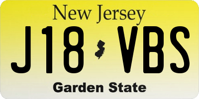 NJ license plate J18VBS