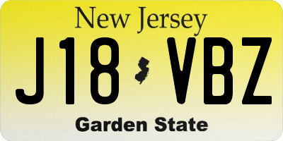 NJ license plate J18VBZ