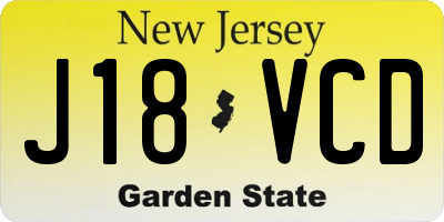 NJ license plate J18VCD