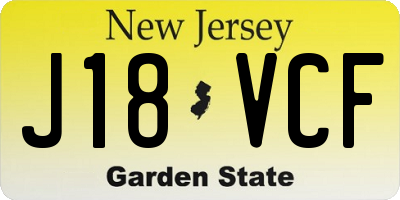 NJ license plate J18VCF