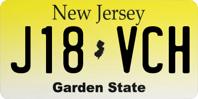NJ license plate J18VCH