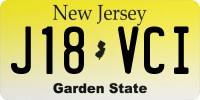 NJ license plate J18VCI