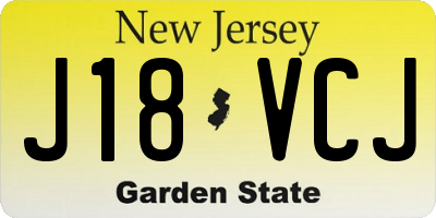 NJ license plate J18VCJ