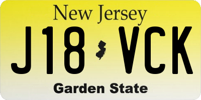 NJ license plate J18VCK