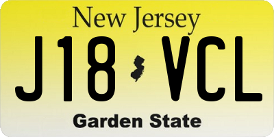 NJ license plate J18VCL