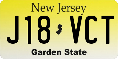 NJ license plate J18VCT