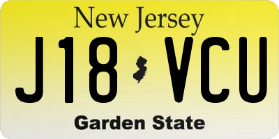 NJ license plate J18VCU