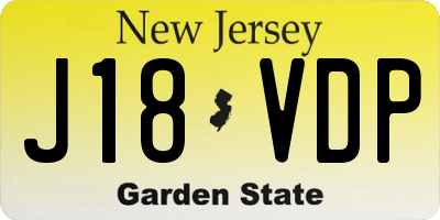 NJ license plate J18VDP