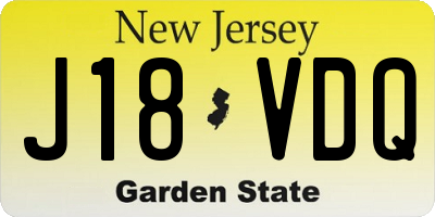 NJ license plate J18VDQ