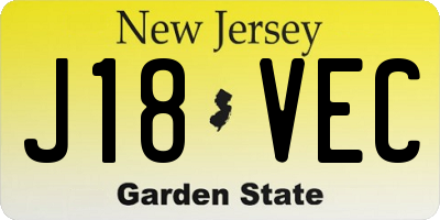 NJ license plate J18VEC