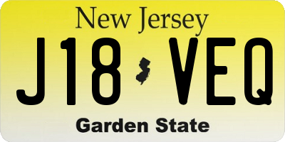 NJ license plate J18VEQ