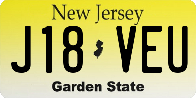 NJ license plate J18VEU