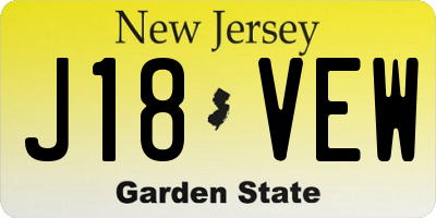 NJ license plate J18VEW