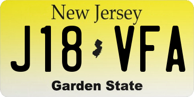 NJ license plate J18VFA
