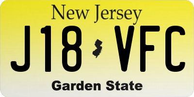 NJ license plate J18VFC