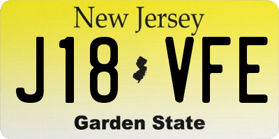 NJ license plate J18VFE