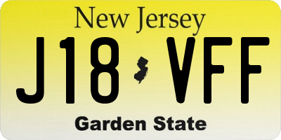NJ license plate J18VFF