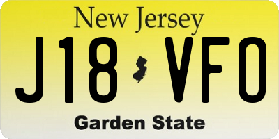 NJ license plate J18VFO
