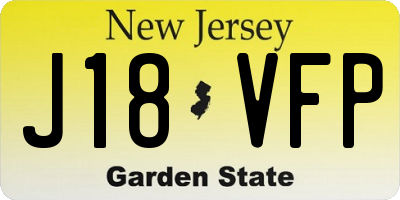 NJ license plate J18VFP