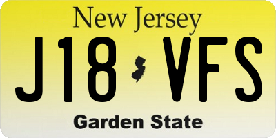 NJ license plate J18VFS