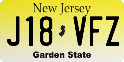 NJ license plate J18VFZ