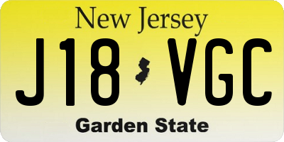 NJ license plate J18VGC
