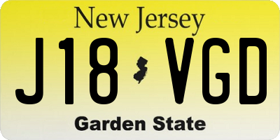 NJ license plate J18VGD