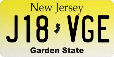 NJ license plate J18VGE