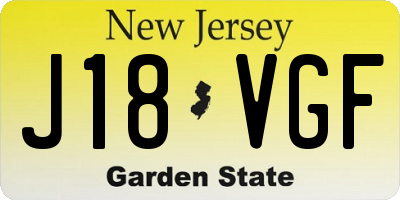 NJ license plate J18VGF