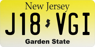 NJ license plate J18VGI