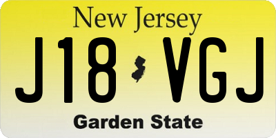 NJ license plate J18VGJ