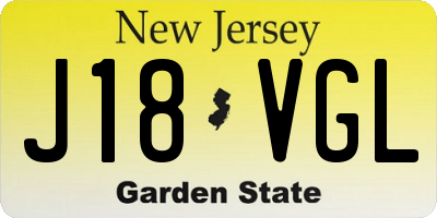 NJ license plate J18VGL