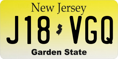 NJ license plate J18VGQ
