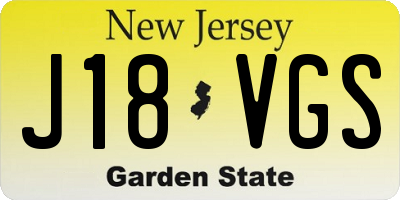 NJ license plate J18VGS