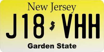 NJ license plate J18VHH