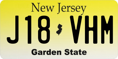NJ license plate J18VHM