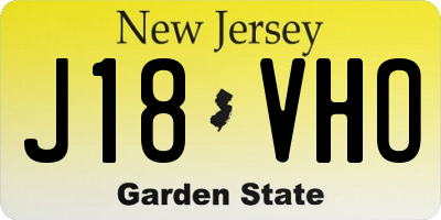 NJ license plate J18VHO