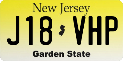 NJ license plate J18VHP