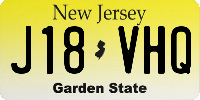 NJ license plate J18VHQ