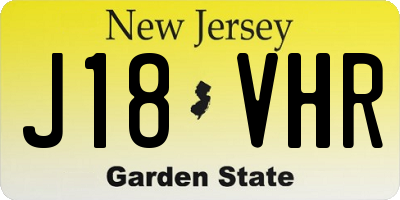 NJ license plate J18VHR