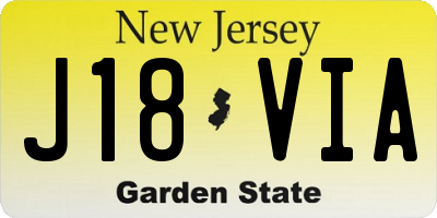 NJ license plate J18VIA