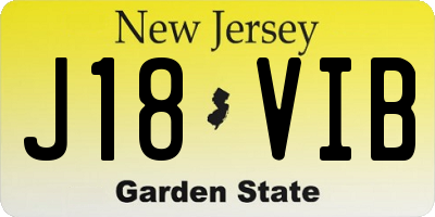 NJ license plate J18VIB