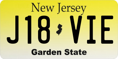 NJ license plate J18VIE