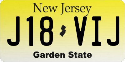 NJ license plate J18VIJ