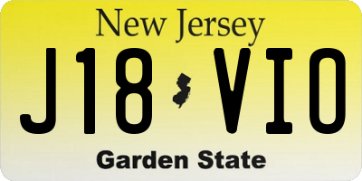 NJ license plate J18VIO