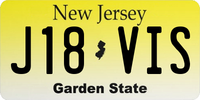 NJ license plate J18VIS