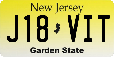 NJ license plate J18VIT