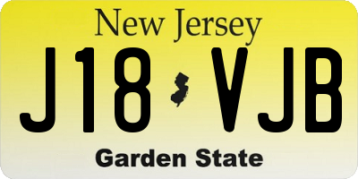 NJ license plate J18VJB