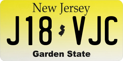 NJ license plate J18VJC